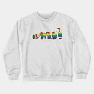 Cute Animals Group Ready For Pride Month Crewneck Sweatshirt